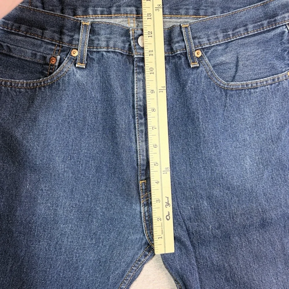Levis 505 Jeans Men's 38x30 Regular Straight Blue Denim Wash Jeans Cotton Casual